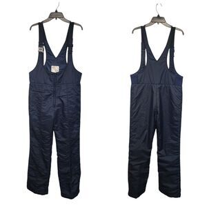 Beaver Creek Bib Overall Pants Mens Medium Navy Blue Nylon Snow Ski Coveralls